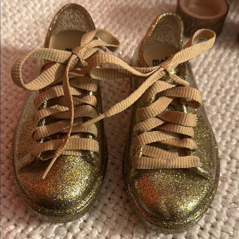 Gold Glitter Kids Shoes